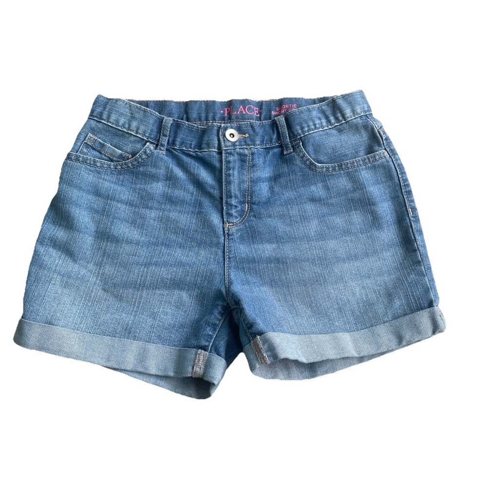 The Children's Place Girls Shortie Short Court‎ Light Wash Denim  Shorts 14 NWOT